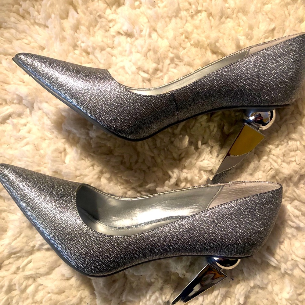 Katy Perry Collection Memphis Caviar Silver Heels.